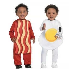 EUC Breakfast Babies Bacon & Egg Twin Costumes